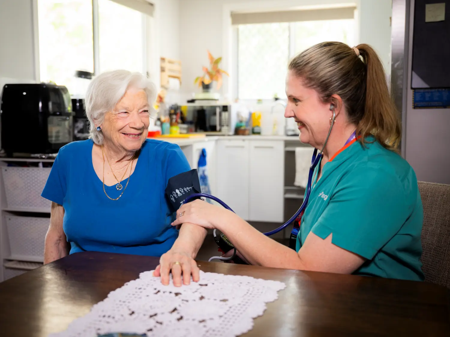 Anglicare client receiving nursing.