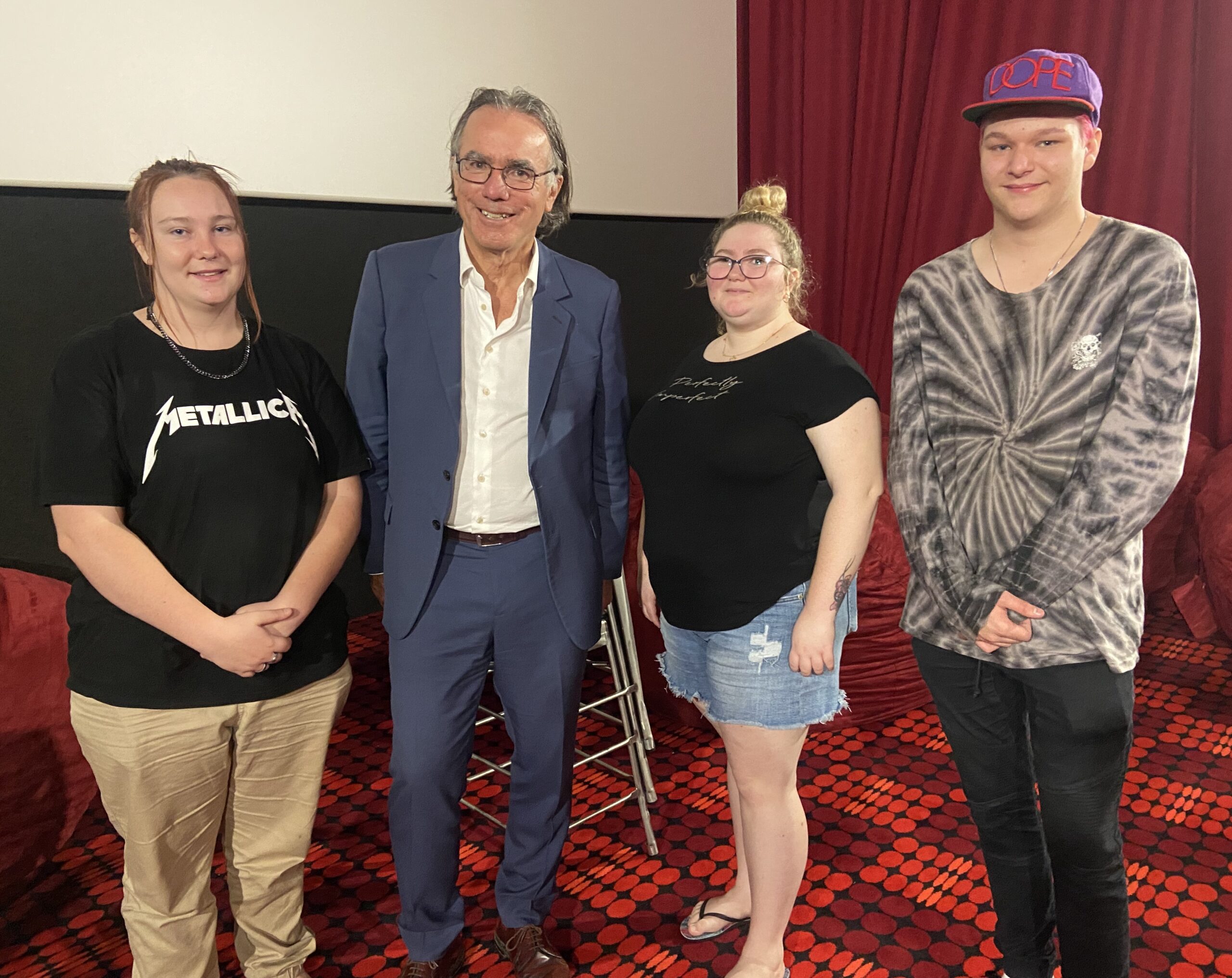 Shania, Chair of Home Stretch Mr Paul McDonald with Marie and Jayke who shared their stories of leaving State Care in Queensland after turning 18