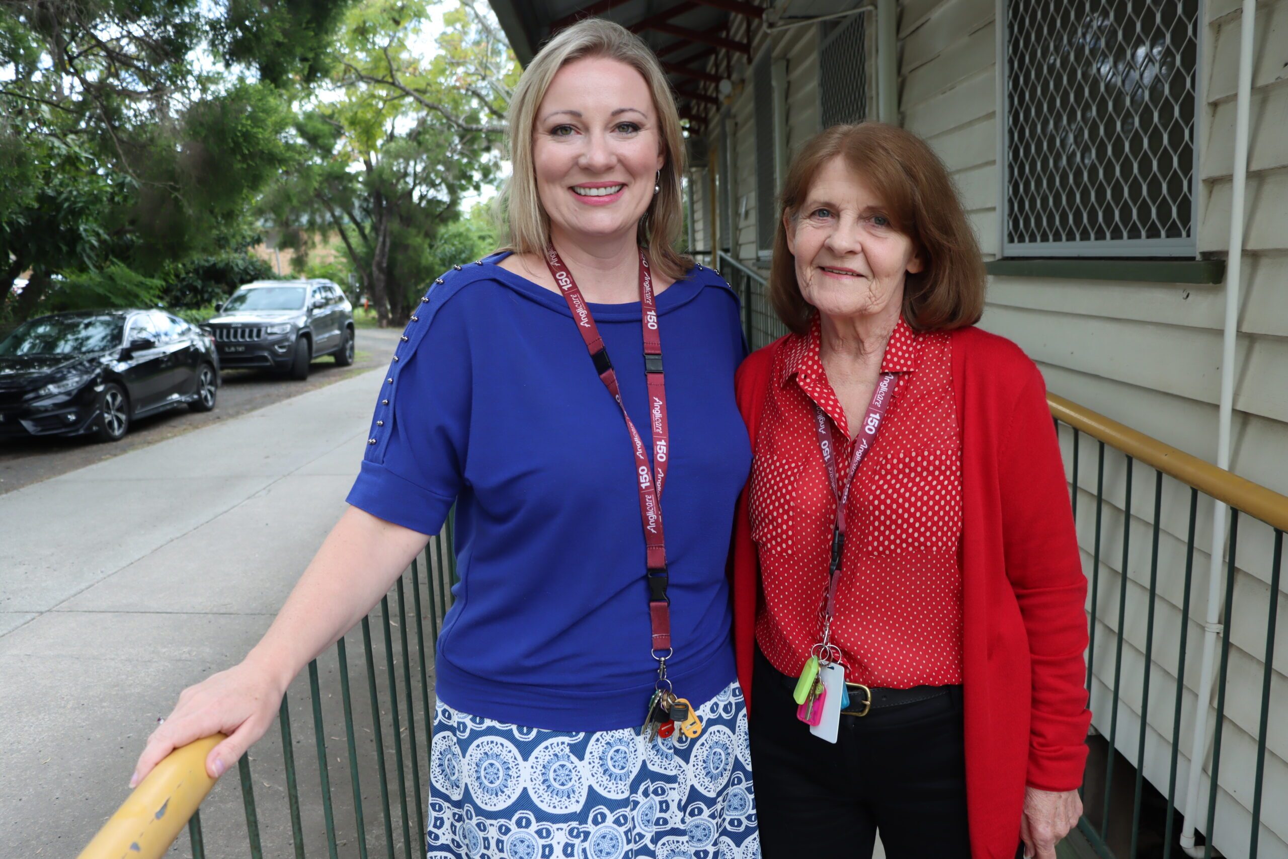 Claire, pictured left, standing next to her mother Jeanette outside of the Riverview Social and Community Services office