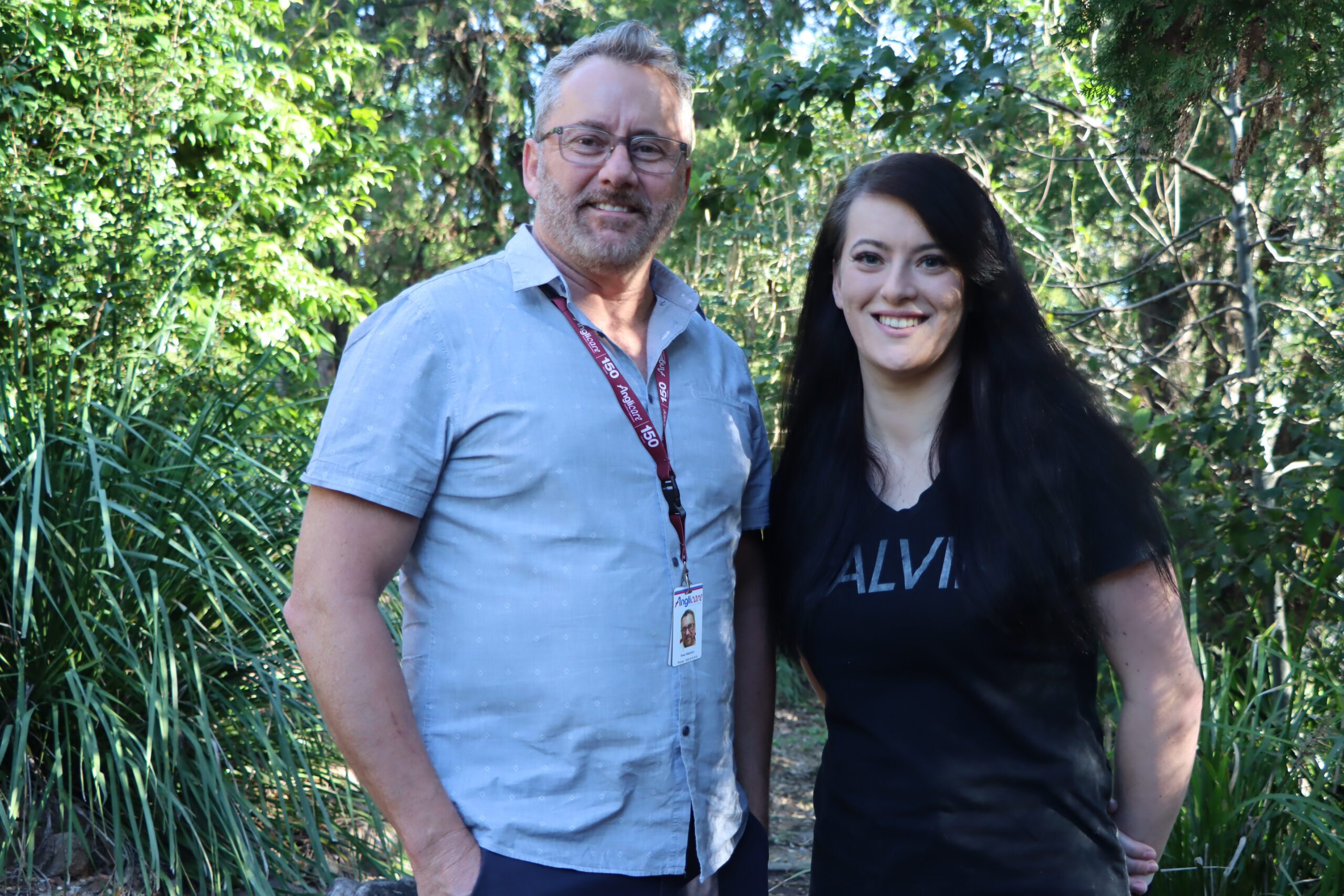 Cherice and InSync Youth Services Manager, Rees posing for a picture. Highlighting the importance of helping those who are sleeping rough.