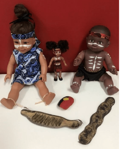 First Nations kids toys in the Cultural Library at Children and Families Nerang
