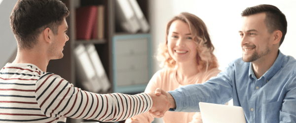 Foster parents in an interview with a foster care case practitioner