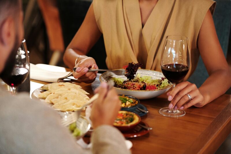 Couple having dinner and rekindling marriage
