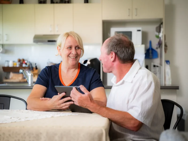 Support at Home Concierge team member helping develop care plan with client