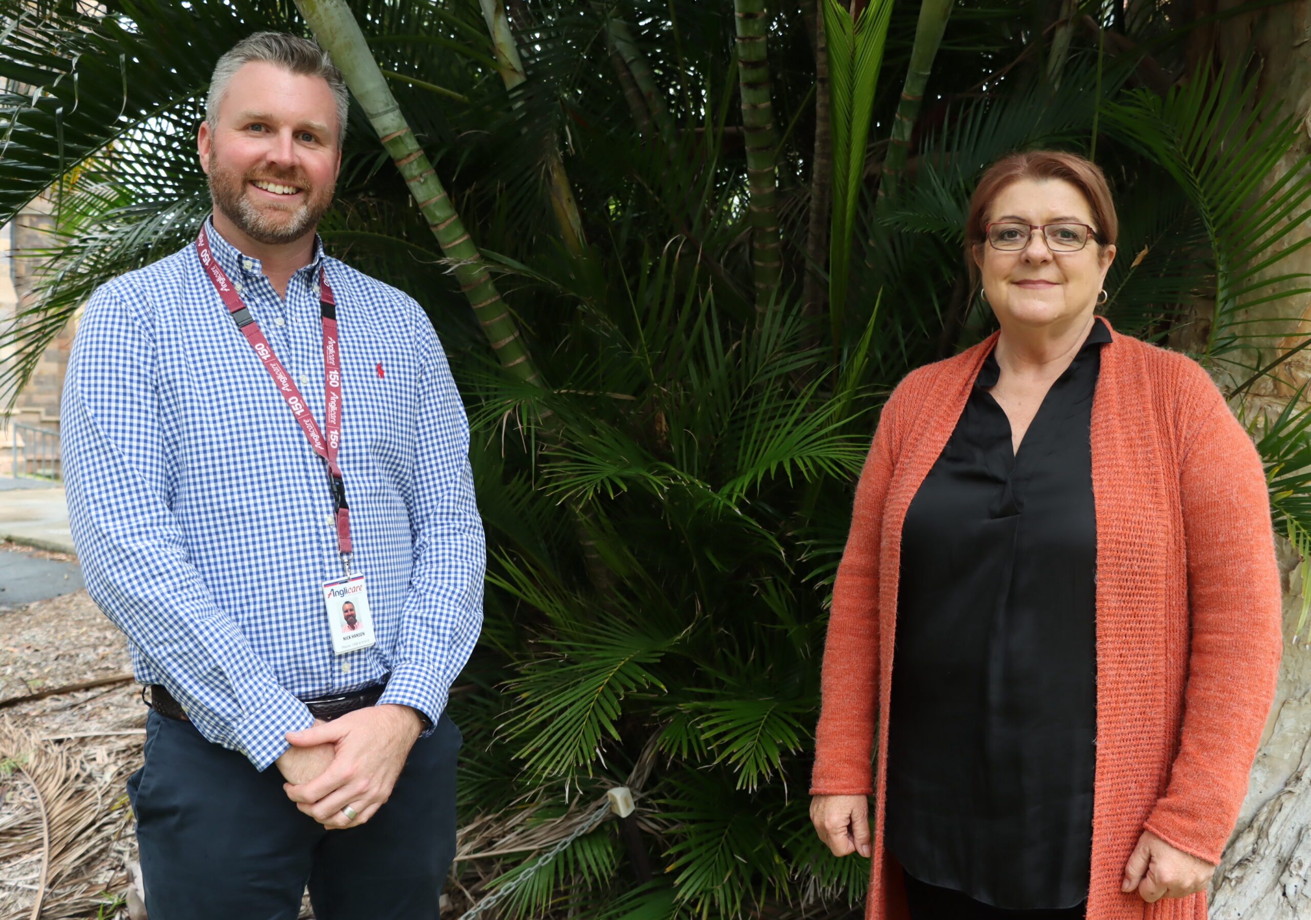 Anglicare SQ Group Manager for Residential Aged Care and Retirement Villages, Nick Hansen welcoming new Meilene Facility Manager Adele Wilkinson.