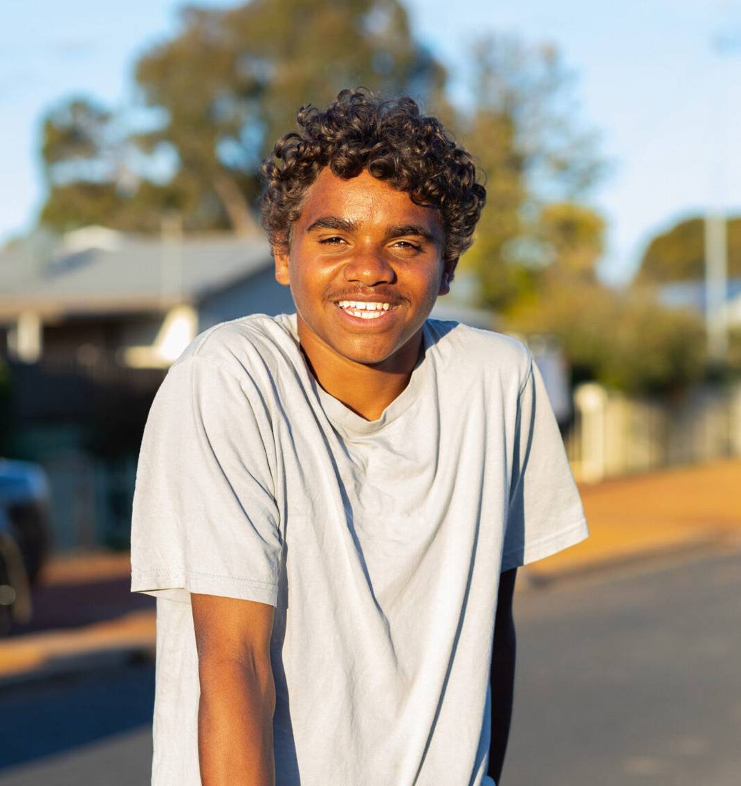 First Nations youth posing for camera