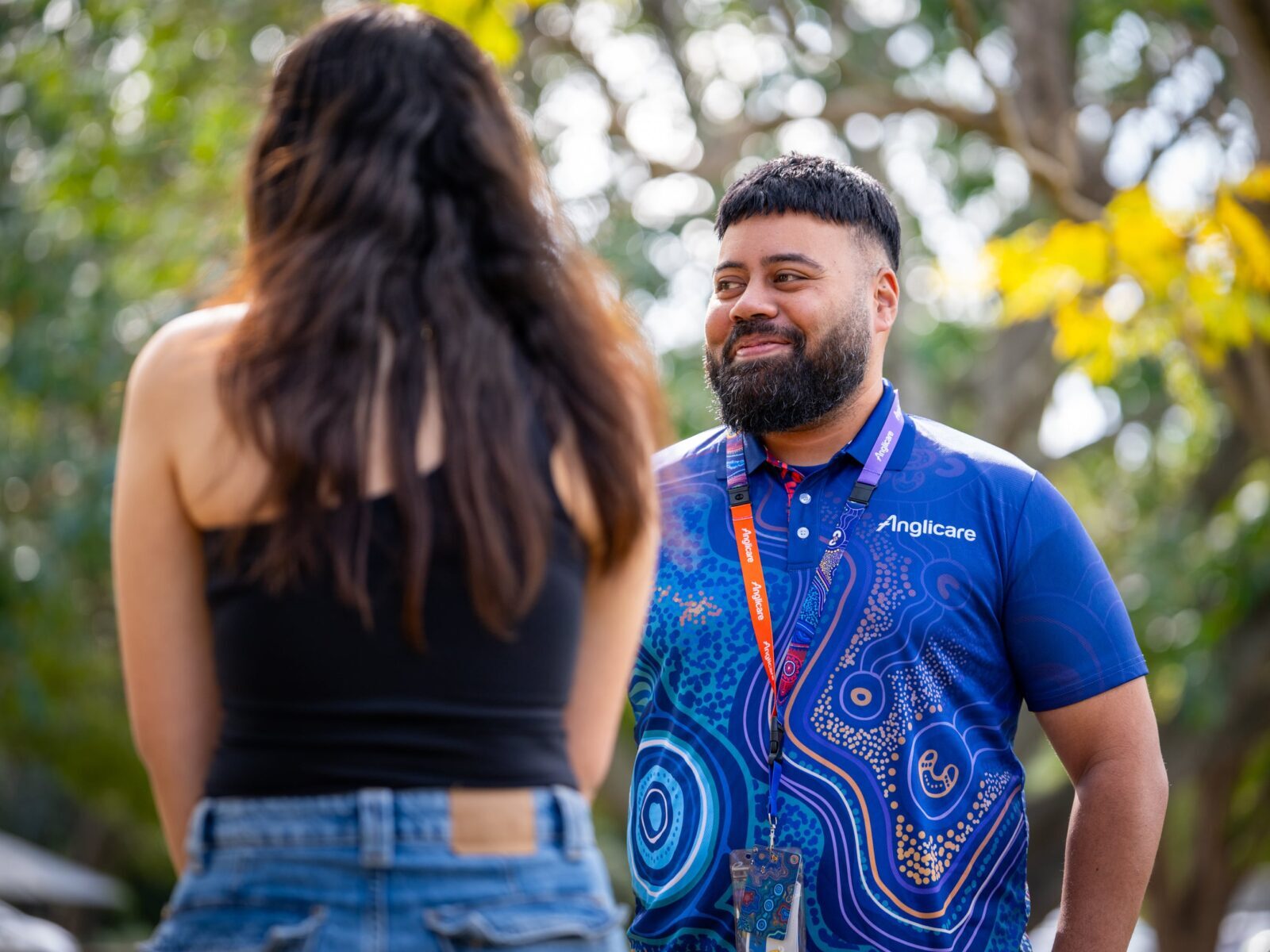 Youth Worker talking to young person