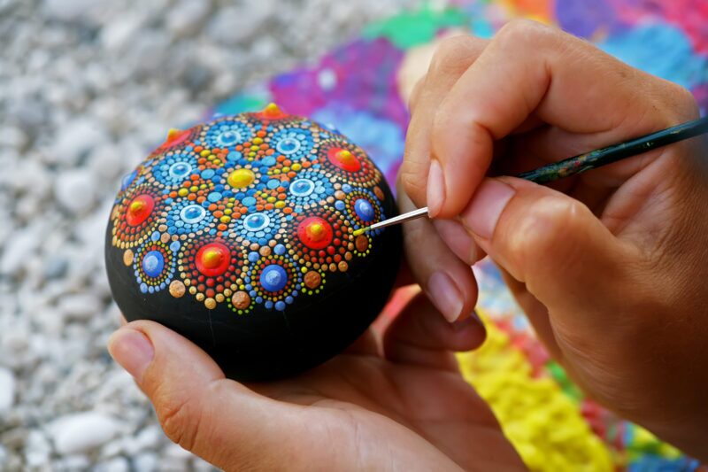 Rock painting arts and craft activity for children to do during Reconciliation Week
